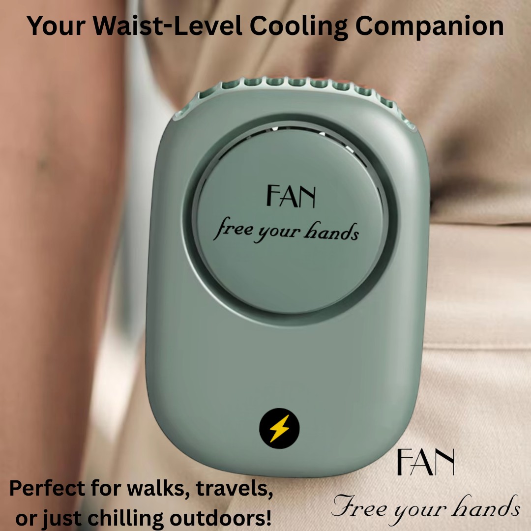 Portable Hanging Neck Fan Mini Cooling Waist Fans Bladeless USB Rechargeable Sports Cooler Fan