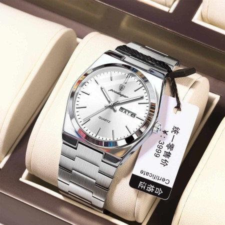 Poedagar 930 New Model Men Watch Luxury Fashion Stainless Steel Silver
