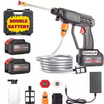 Double Battery Portable Car Wash Washer Gun Cordless High Pressure Car Washer Gun Machine